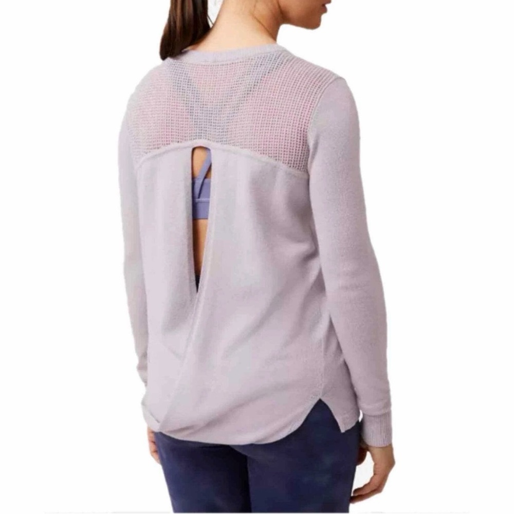 Lululemon Athletica Back to Balance Long Sleeve Knit Sweater Workout Gym Iris